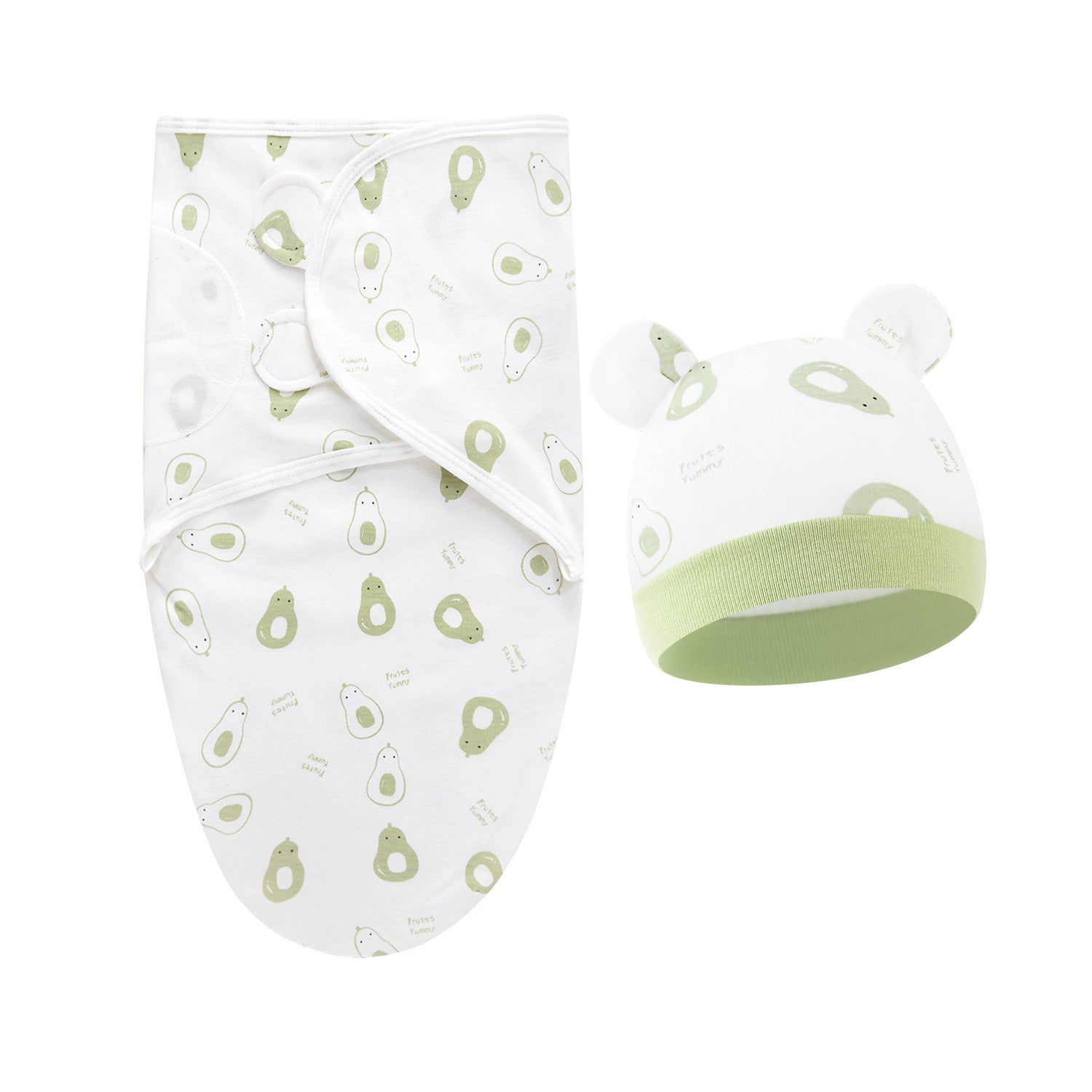 Pure Cotton Baby Swaddle Cocoon – Anti-Startle Newborn Sleep Wrap with Matching Hat