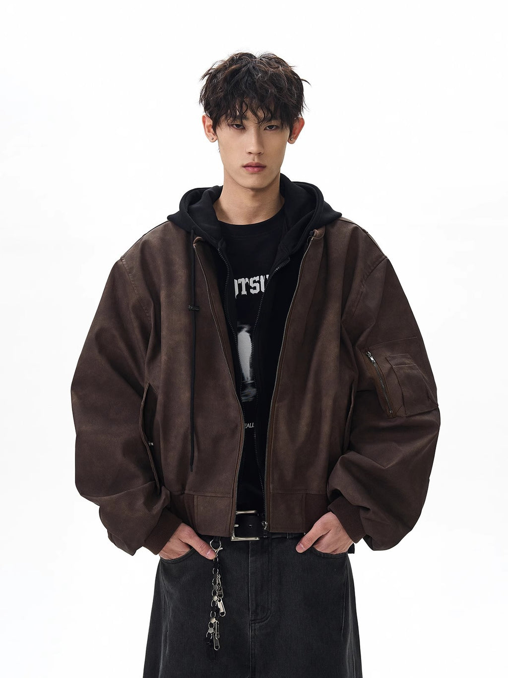American-Style Flight Jacket – Casual Loose Fit Polyester Jacket