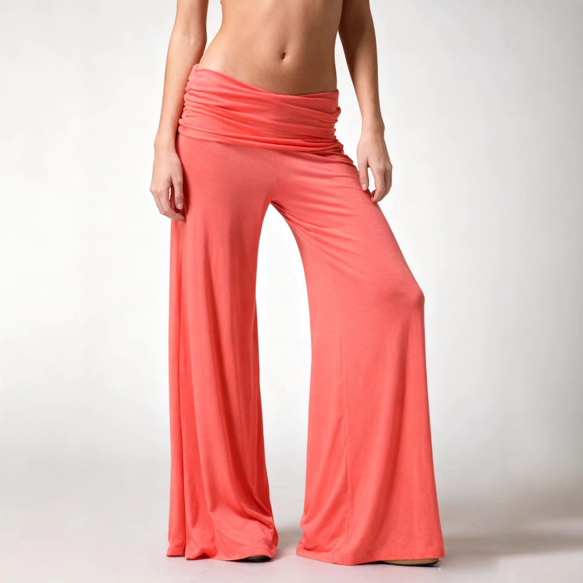 Glitter Wide Leg Yoga Pants – Loose Fit Flared Activewear