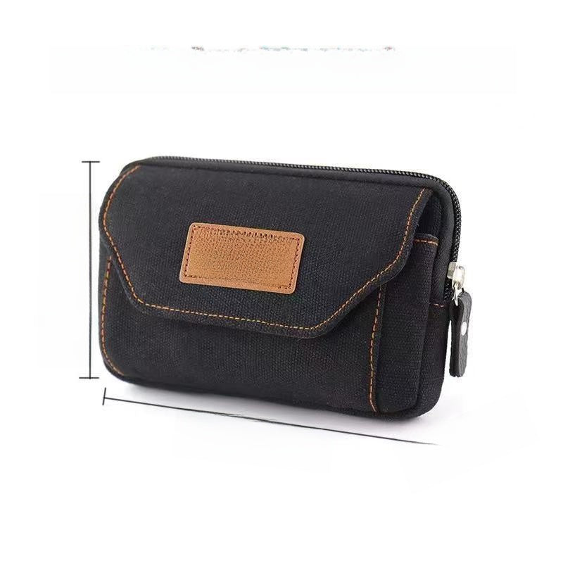 Multifunctional Canvas Waist Bag with Carabiner Clip