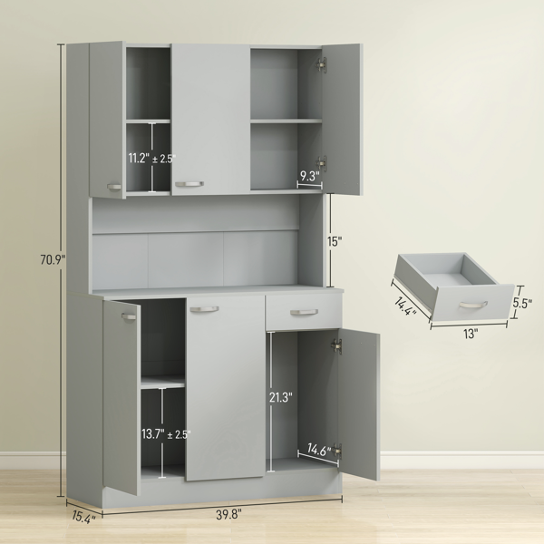 Gray Multi-Cabinet Storage Cabinet – Kitchen, Dining & Office Organizer
