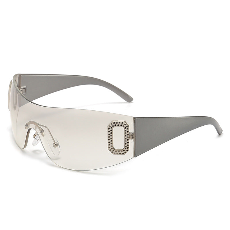 Rimless UV400 Sunglasses – Y2K One-Piece Lens Fashion Eyewear