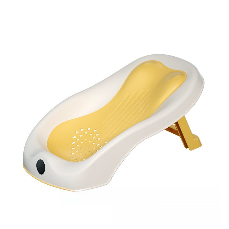 Foldable Baby Bath Rack with Temperature Sensor – Anti-Slip Infant Bath Support Seat