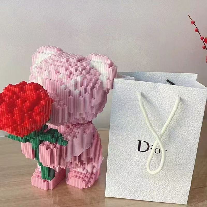 Creative Bear Flower Building Block Set – 3800 Pieces