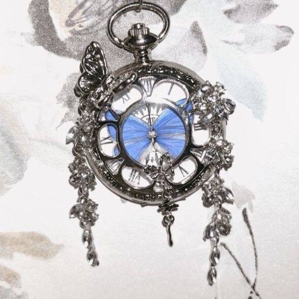 Vintage Moving Butterfly Pocket Watch