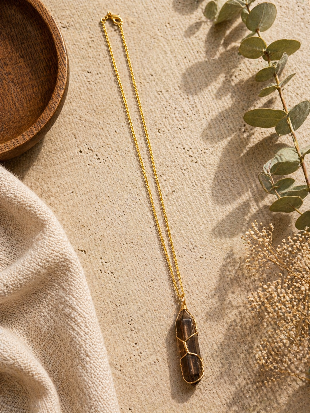 Tiger’s Eye Wire-Wrapped Necklace – Natural Protection & Confidence Crystal