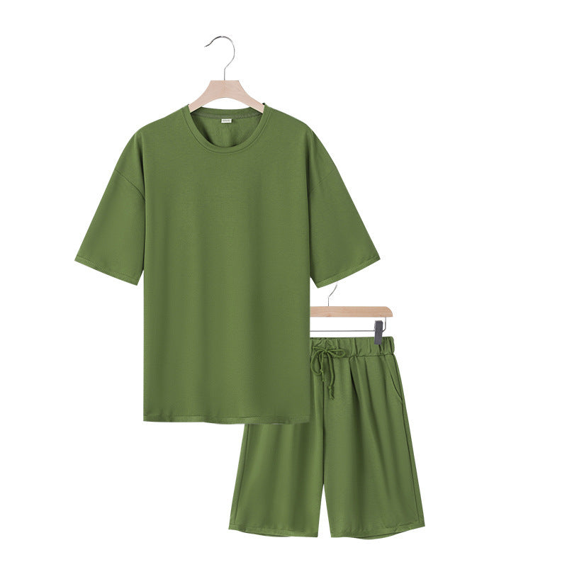 Men’s Terry Cloth Set – Short Sleeve Shirt & Shorts Lounge Outfit