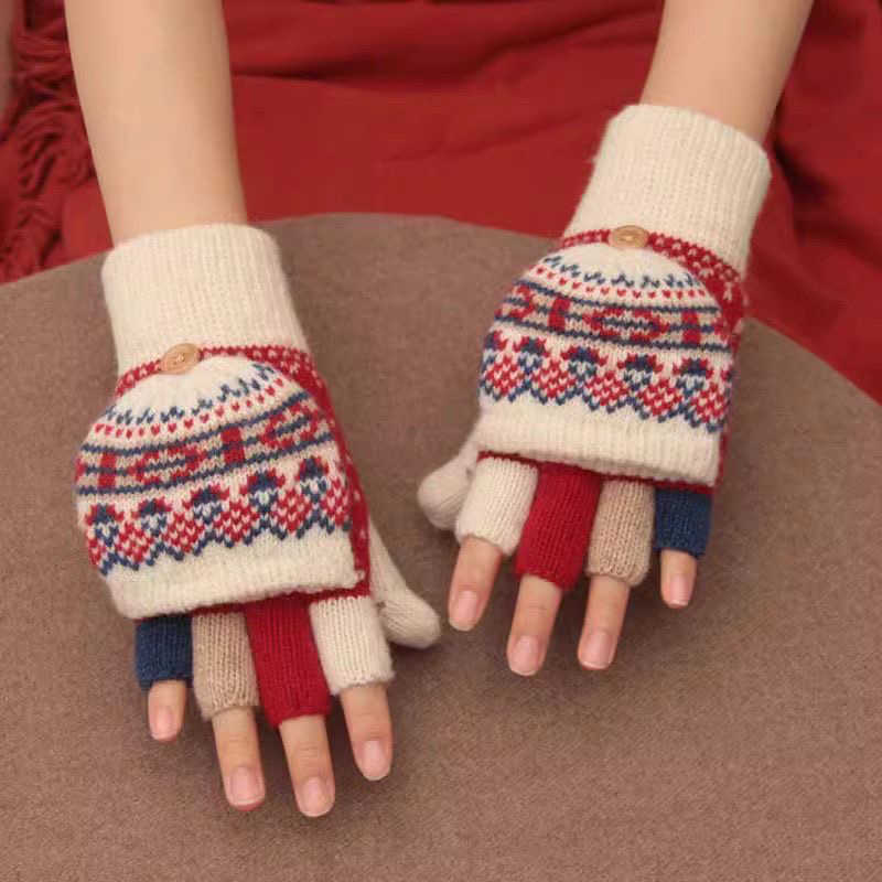 Convertible Fingerless Gloves – Fleece-Lined Touchscreen Winter Gloves