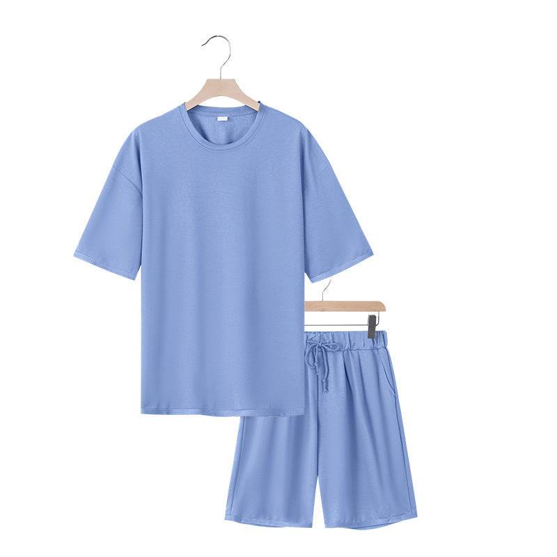 Men’s Terry Cloth Set – Short Sleeve Shirt & Shorts Lounge Outfit