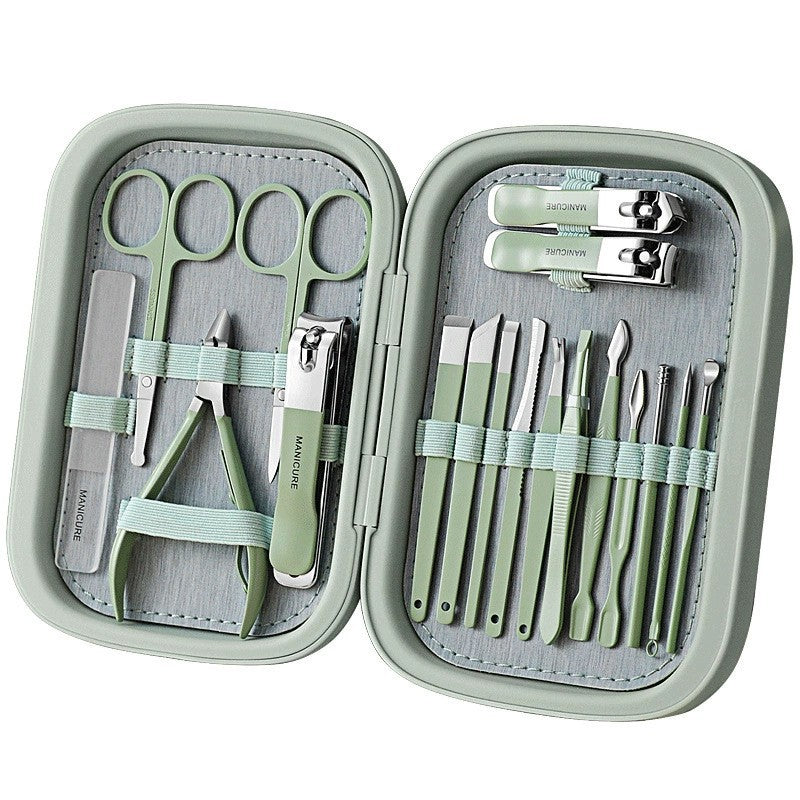 Stainless Steel Nail Clipper Set – Professional Manicure & Pedicure Grooming Kit with Storage Case