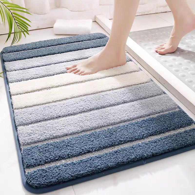 Plush Non-Slip Floor Mat – Absorbent Quick-Dry Striped Rug