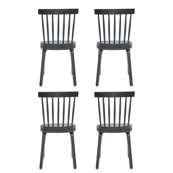 Black Solid Wood Dining Chair – Modern High Back Upholstered Accent Chair