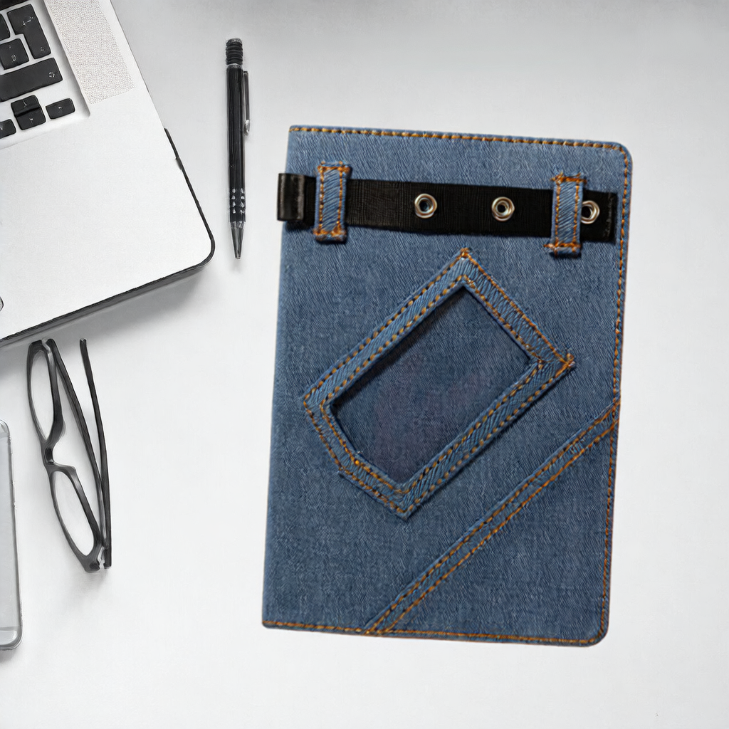 Denim Hardcover Notebook – Pocket Journal Planner with Premium Writing Paper