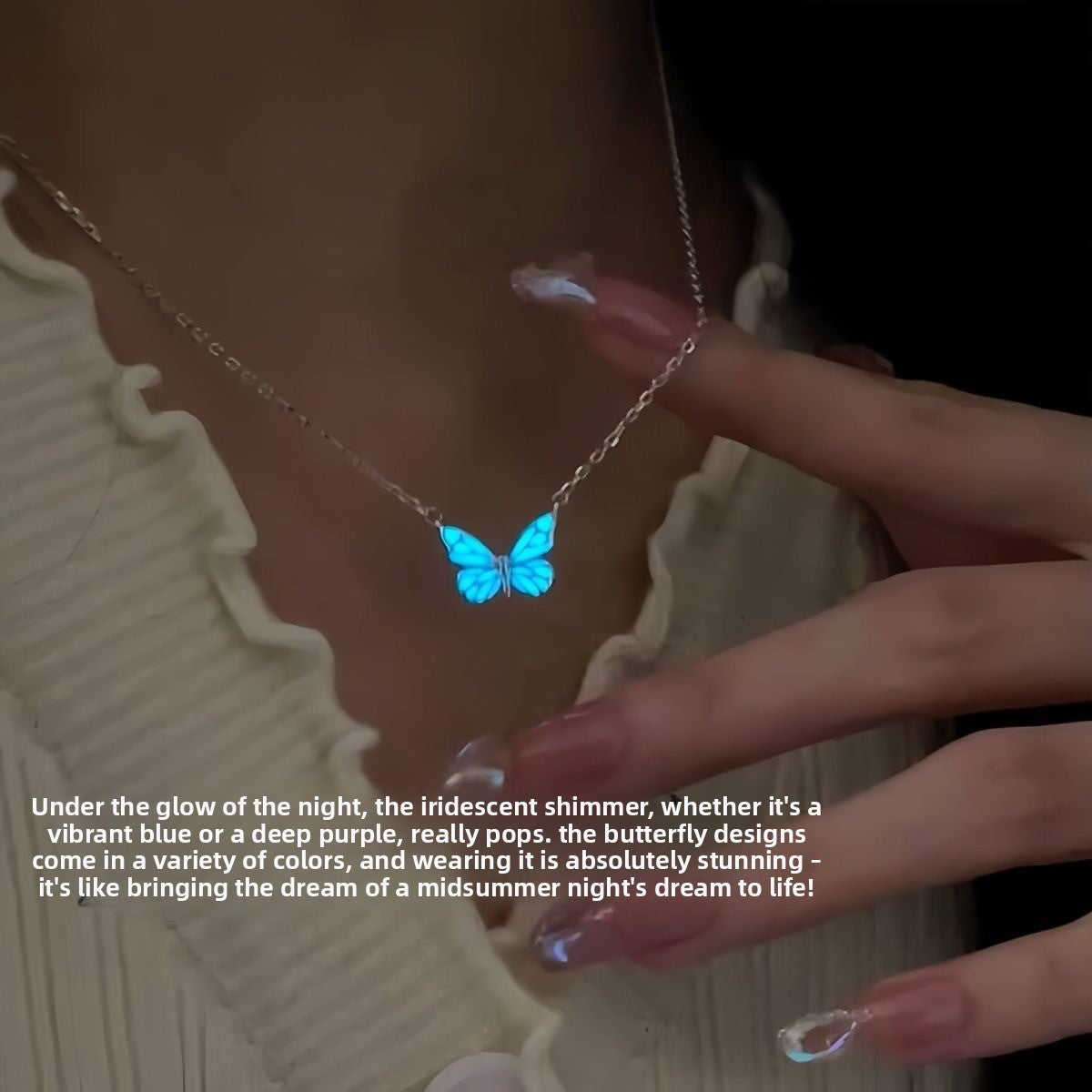Luminous Butterfly Necklace – Glow in the Dark