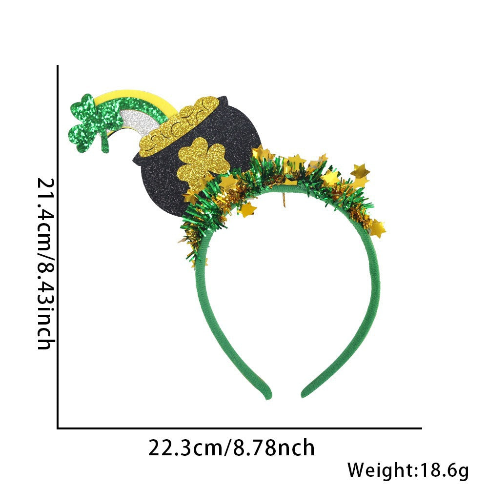 St. Patrick's Day Hairband - Festive Clover & Rainbow Party Headband