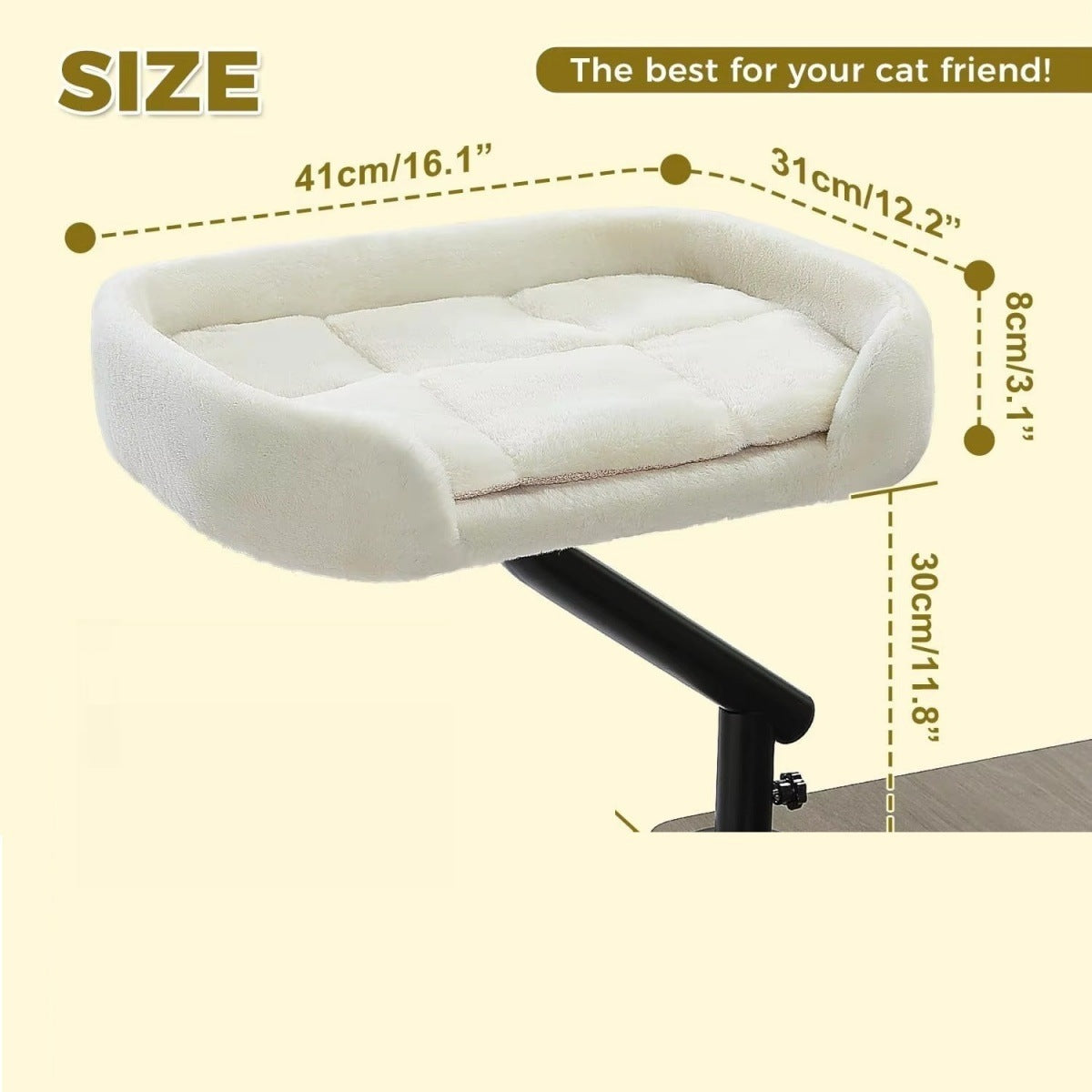 360° Rotating Cat Hammock – Adjustable Table-Mounted Cat Bed