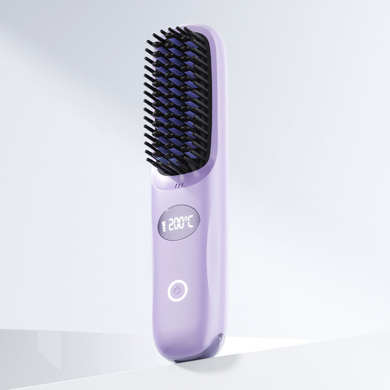 Cordless Hair Straightening Comb – Ceramic Rechargeable Styling Brush