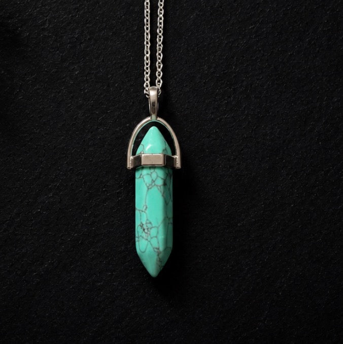 Turquoise Crystal Necklace – Protection & Positive Energy Pendant
