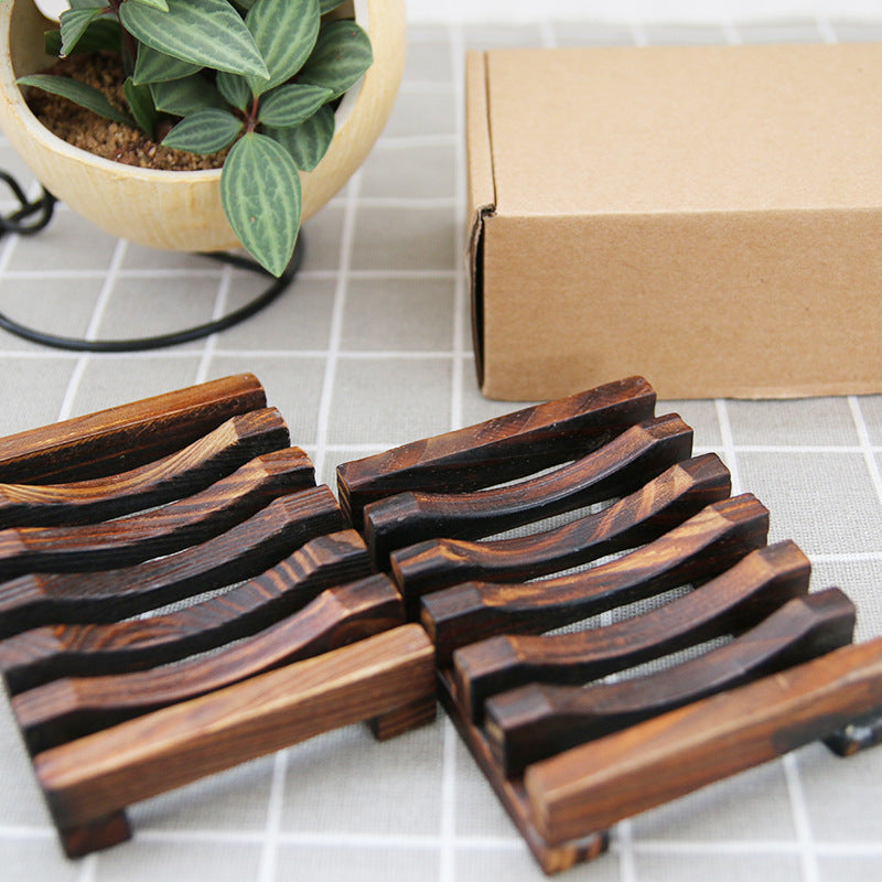 Bamboo Soap Dish – Wooden Drainage Soap Holder for Bathroom & Kitchen