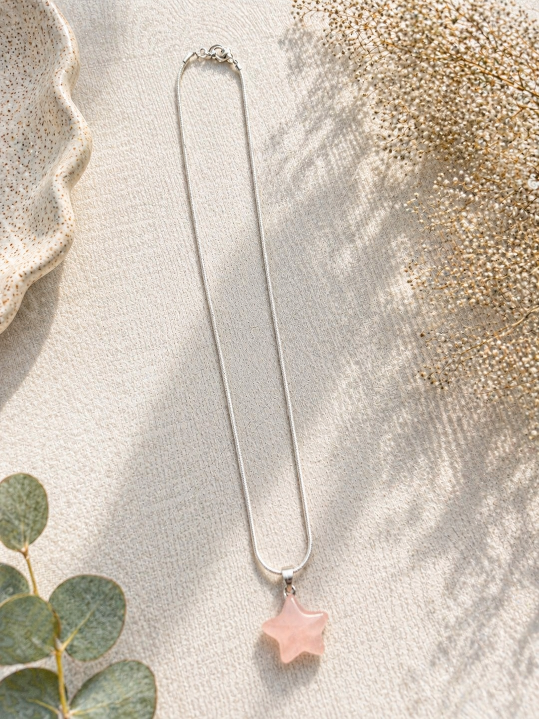 Rose Quartz Star Necklace – Love & Positivity Crystal Pendant