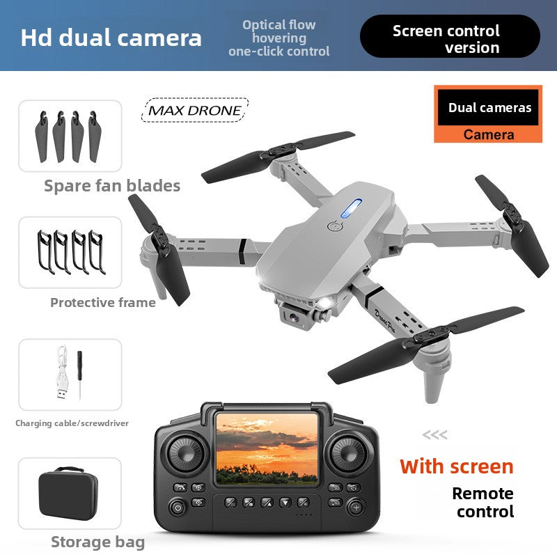 Foldable Quadcopter Drone with Dual Camera and Built-In Display