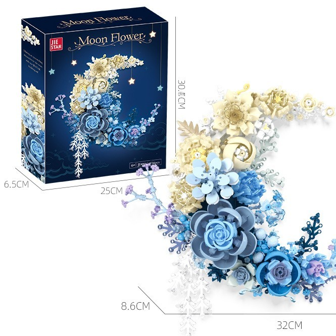 Moon Flower Building Block Set – DIY Decorative Wall Hanging Construction Toy