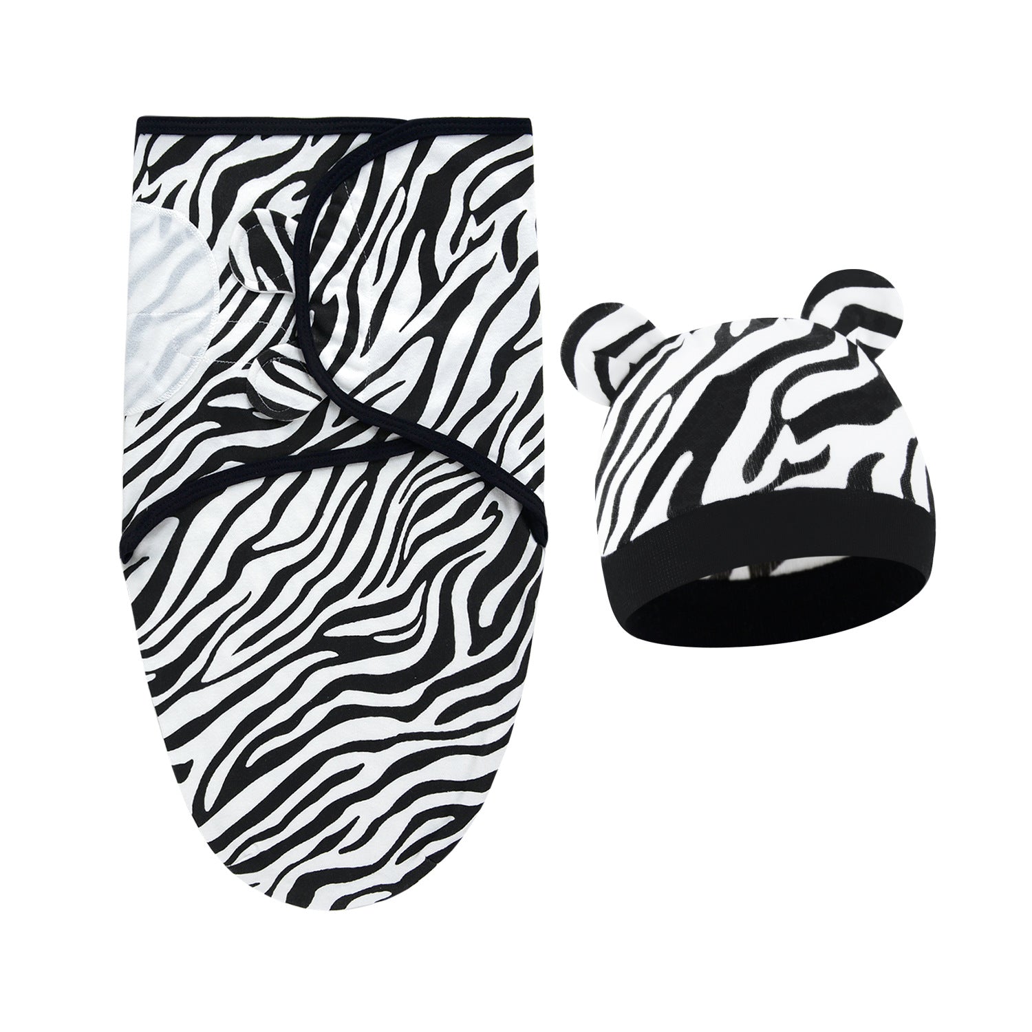 Pure Cotton Baby Swaddle Cocoon – Anti-Startle Newborn Sleep Wrap with Matching Hat