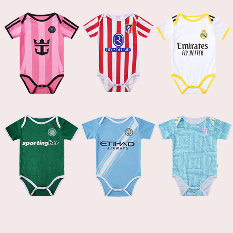 Bamboo Fiber Baby Football Jumpsuit – Soft Breathable Sports-Themed Romper (5–18 Months)