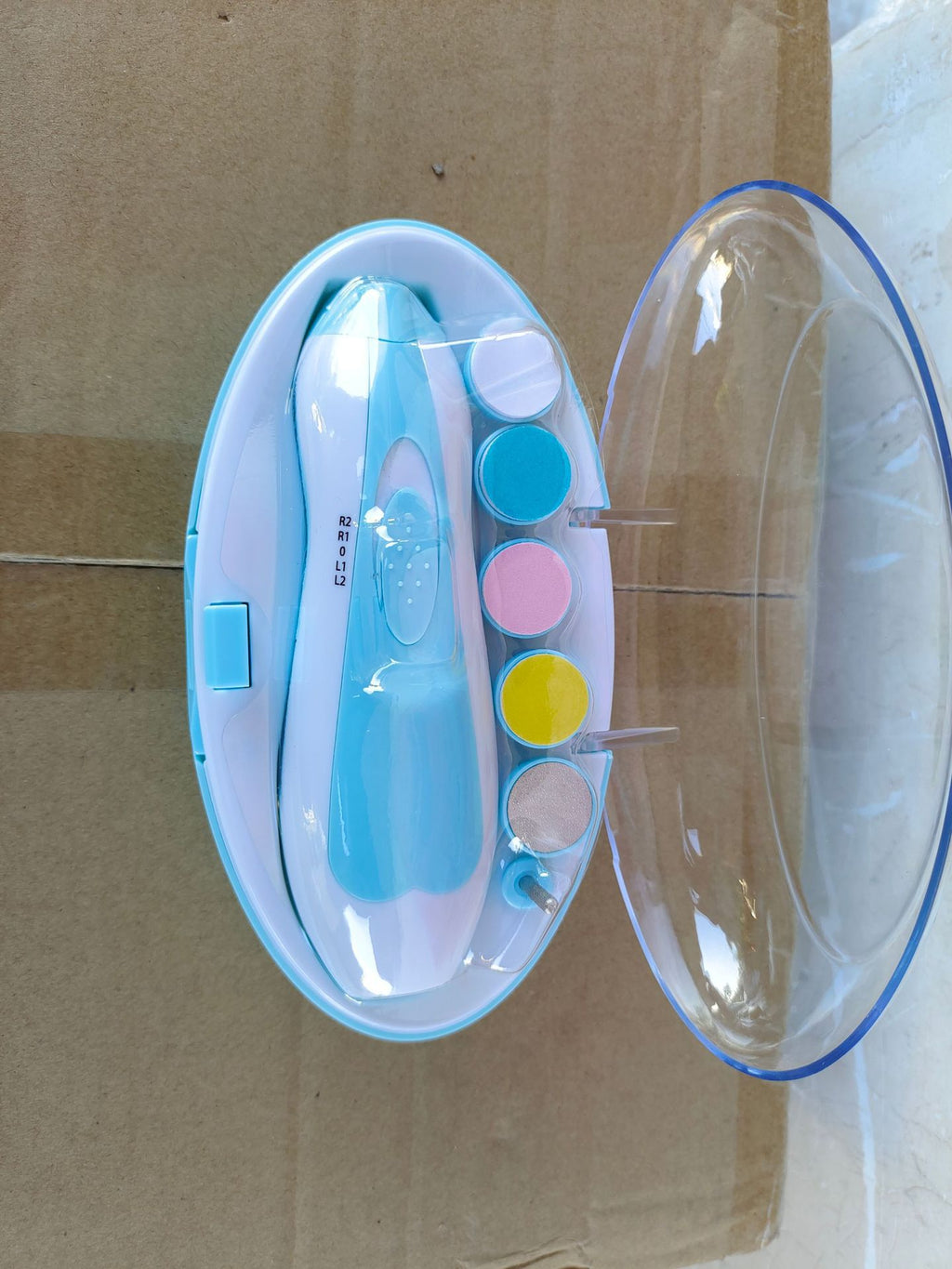 Baby Electric Nail Trimmer with LED Light – Safe 6-Head Infant Nail Grinder (5500 RPM)