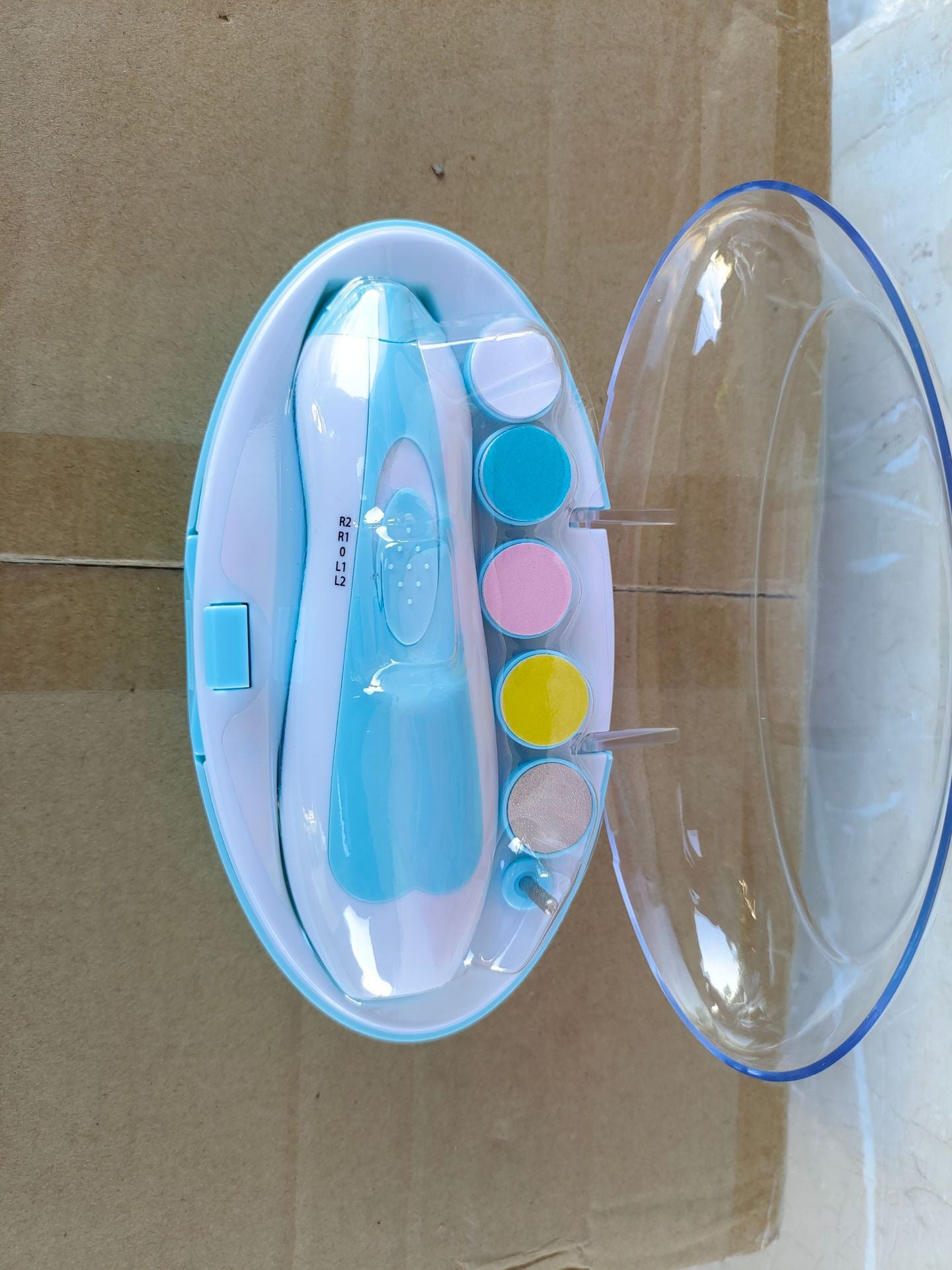 Baby Electric Nail Trimmer with LED Light – Safe 6-Head Infant Nail Grinder (5500 RPM)