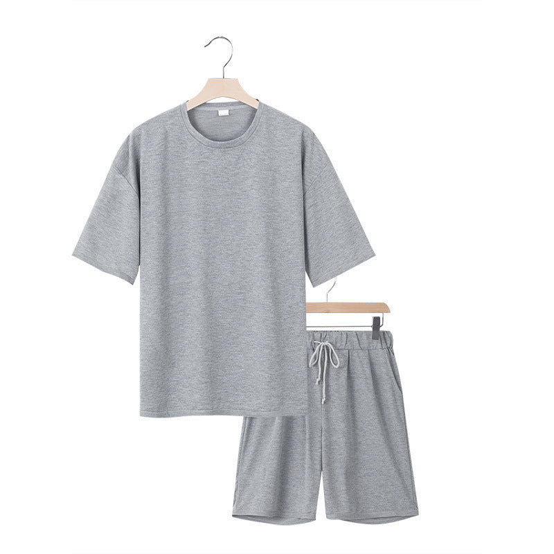 Men’s Terry Cloth Set – Short Sleeve Shirt & Shorts Lounge Outfit