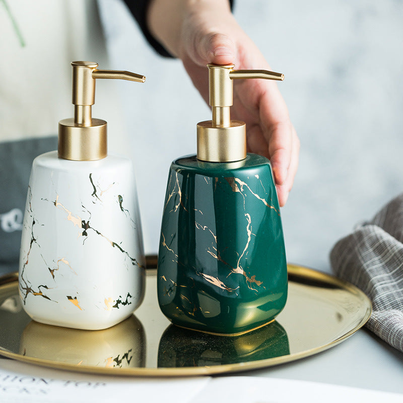 Ceramic Soap Dispenser – Marble Style Pump Bottle