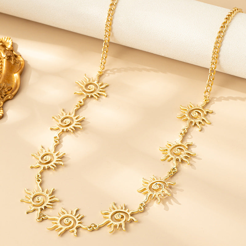 Women’s Waist Chain Belt – Gold Alloy Sun Pendant Body Jewelry
