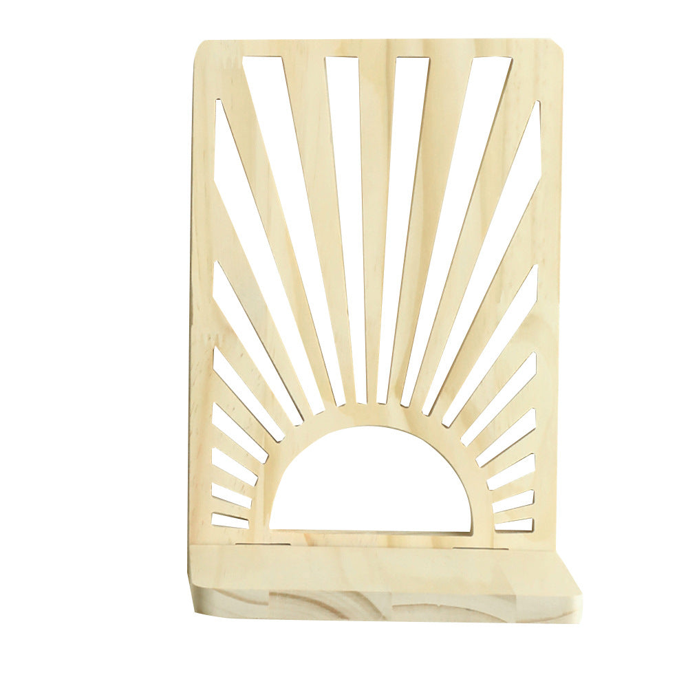 Fan-Shaped Wall Shelf – Solid Wood Decorative Flower Pot Rack