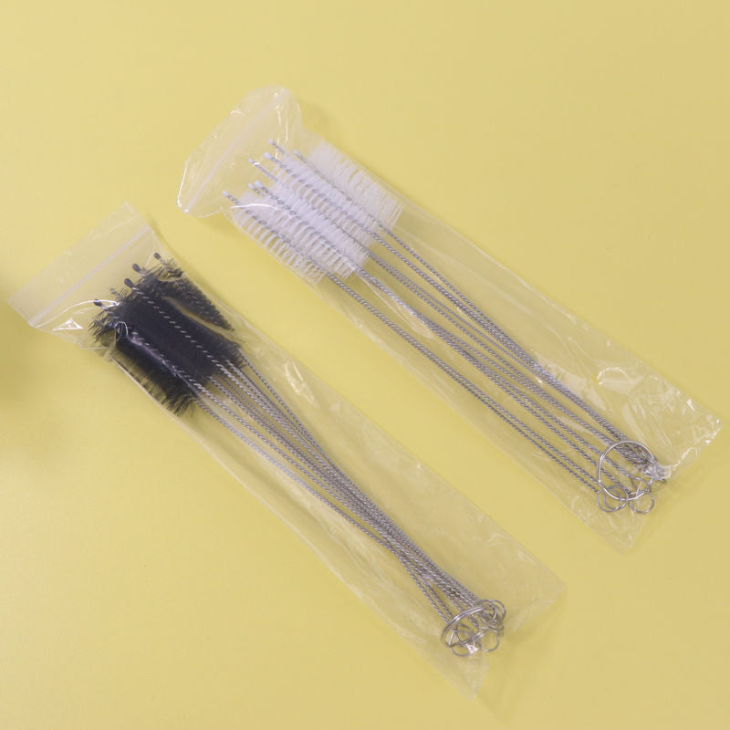 10-Piece Nylon Cleaning Brush Set – Stainless Steel Handles for Precision Cleaning