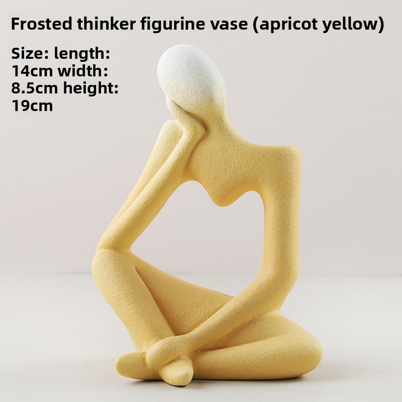 Nordic Ceramic Vase – Matte Minimalist Porcelain Decorative Flower Pot