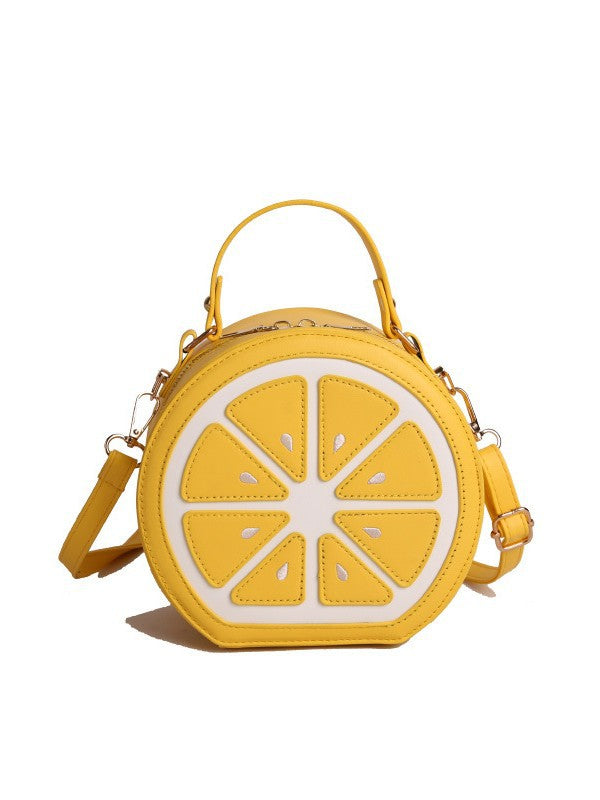 Round Crossbody Handbag – PU Leather Mini Shoulder Bag with Zipper Closure
