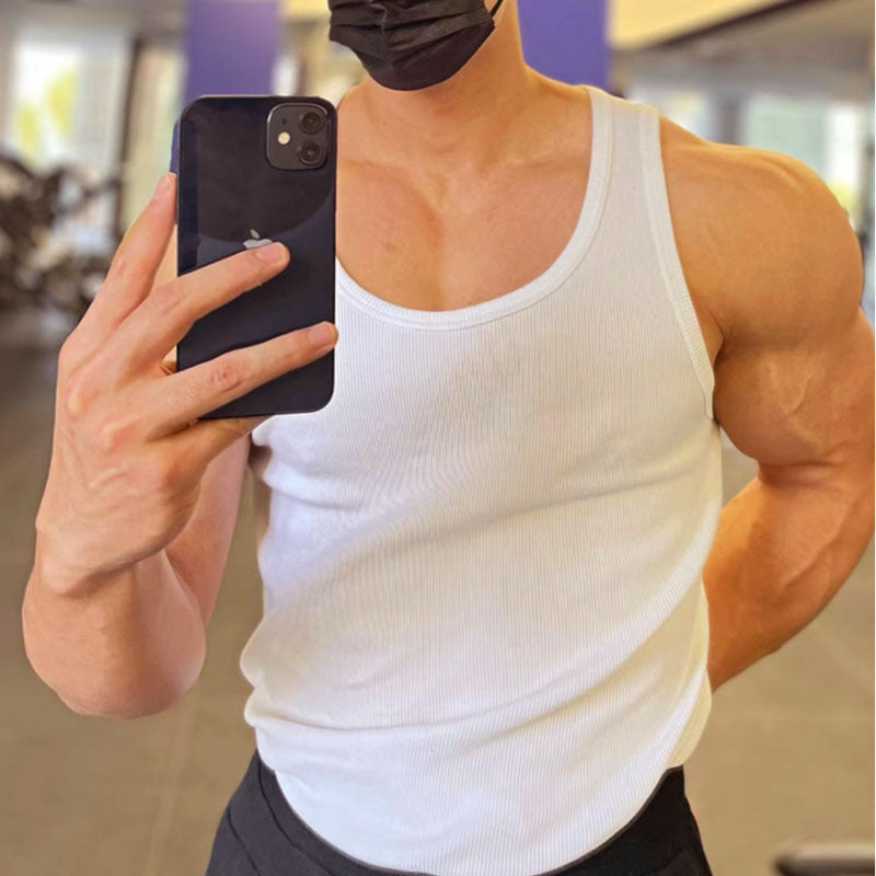 Athletic Cotton Vest – Stretch, Sweat-Absorbent Sportswear
