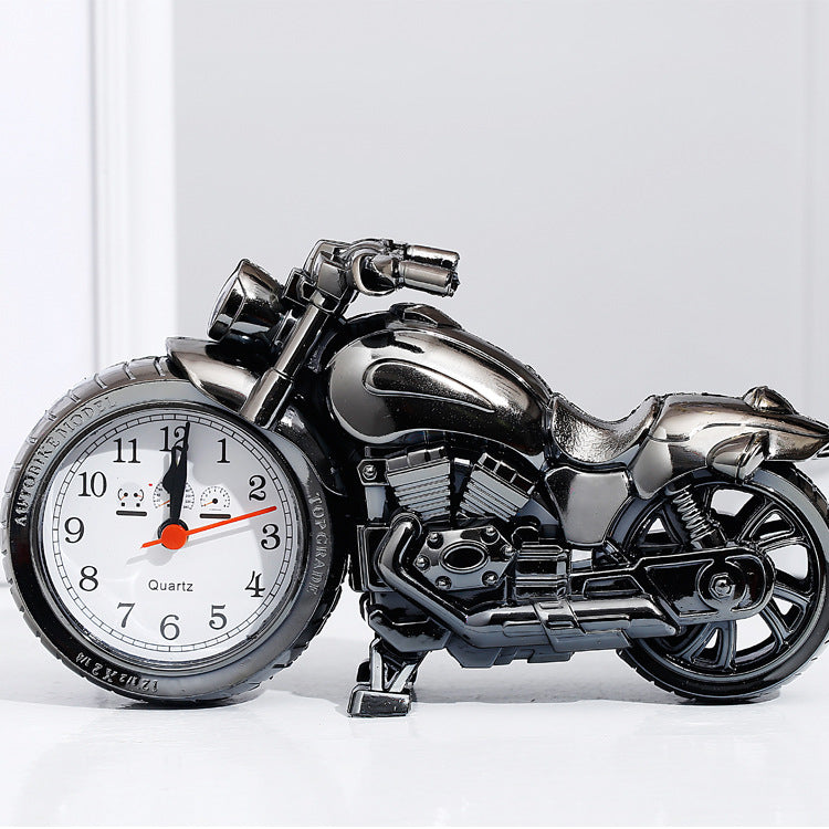 Motorcycle Shaped Analog Alarm Clock – Decorative Quartz Desk Clock