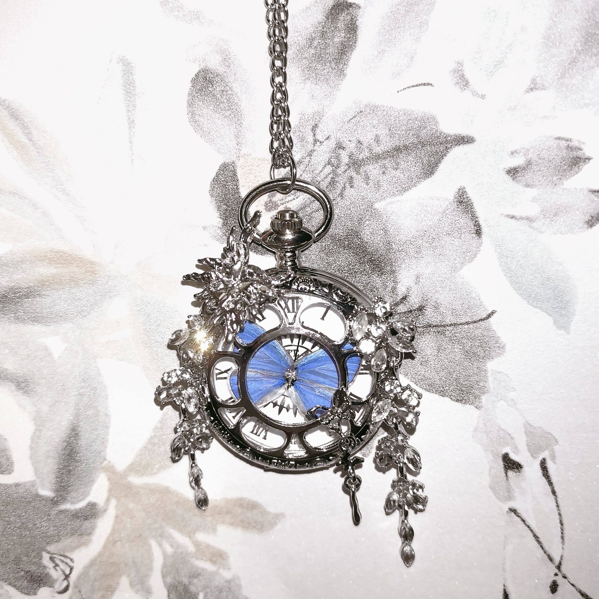 Vintage Moving Butterfly Pocket Watch