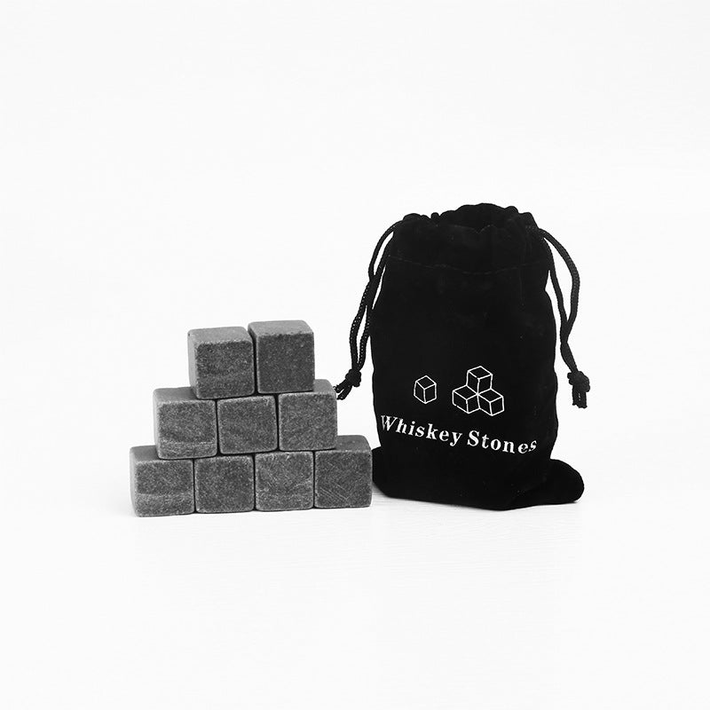 Whiskey Stones Set – Reusable Natural Stone Drink Chillers (9 Pieces)