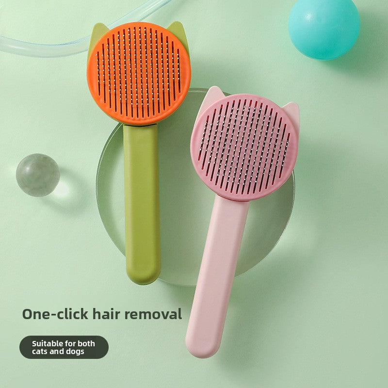 Self-Cleaning Pet Grooming Brush – One-Click Hair Removal Comb for Dogs and Cats