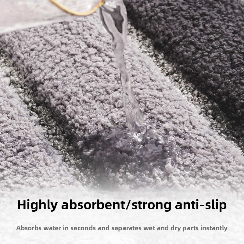 Plush Non-Slip Floor Mat – Absorbent Quick-Dry Striped Rug