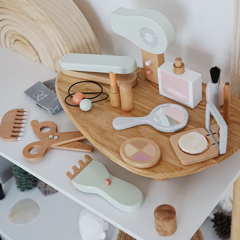 Wooden Pretend Makeup Set – Simulation Dressing Table Toy