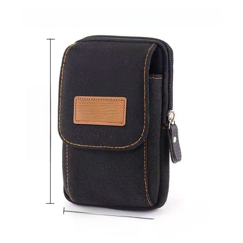 Multifunctional Canvas Waist Bag with Carabiner Clip