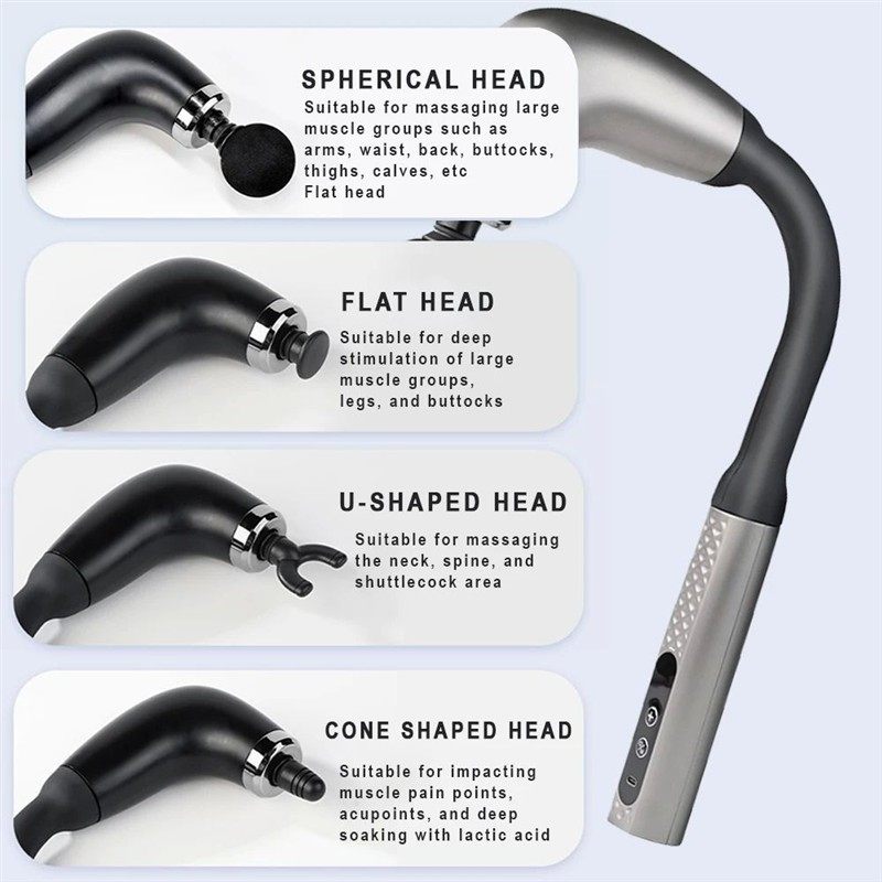 Portable Electric Massage Gun – Rechargeable Muscle Relief Fascia Gun with Multiple Attachments