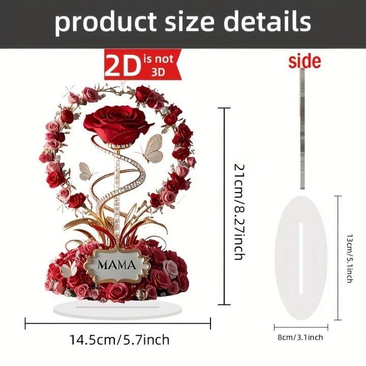 Acrylic Rose Decoration – Elegant Floral Desktop Ornament