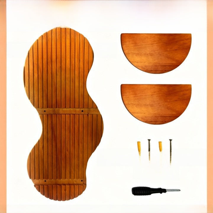 2-Tier Wooden Floating Wall Shelf – Modern Decorative Storage Shelf