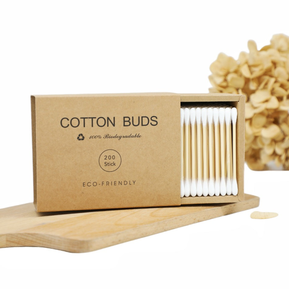 Double-Head Cotton Swabs – Disposable Makeup & Cleaning Applicators (200 Pack)