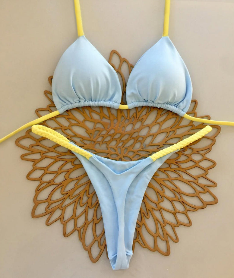 Women’s Heart Bikini Set – Lace-Up Low Waist Two-Piece Swimwear